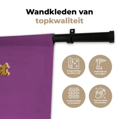 Manifest that shit - Paars - Glitter Wandkleed katoen klein -sfeer2
