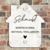 Wit marmer - Sierlijk Naambord Huisje klein -sfeer6