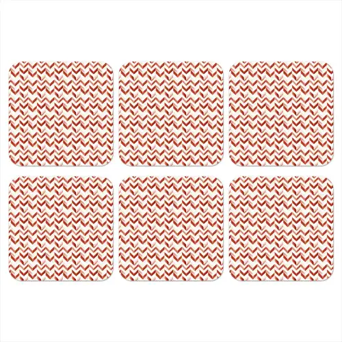 Strepen - Rood - Wit - Patroon onderzetter kurk middel 366 -3d
