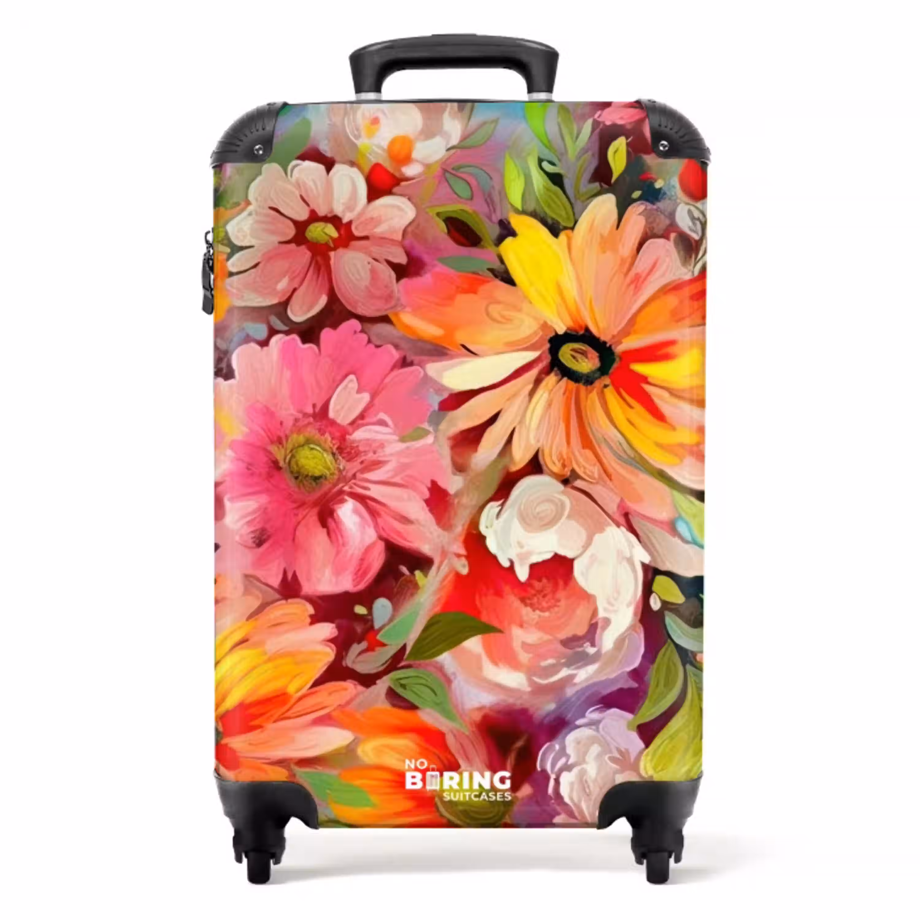 Bloemen - Kunst - Schilderij - Botanisch NBS - Handbagage koffer - Unisex middel -productfoto_recht