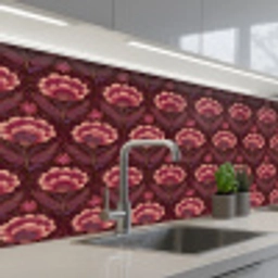 Bloemen - Waaier - Paars keuken achterwand 2 middel 871 -3d_schuin