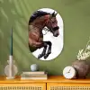 Paard - Springen - Modern Wandcirkel Ovaal Forex klein -sfeer2