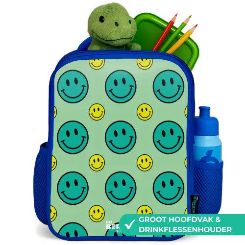 All smiles groen Kinderrugzak - Blauw middel -inhoud_NL