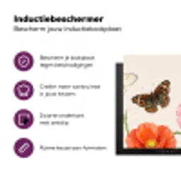 Vlinders - Klaprozen - Illustratie - Kleurrijk Inductie beschermer vinyl 3mm klein -zzzzzzz-cc-usp