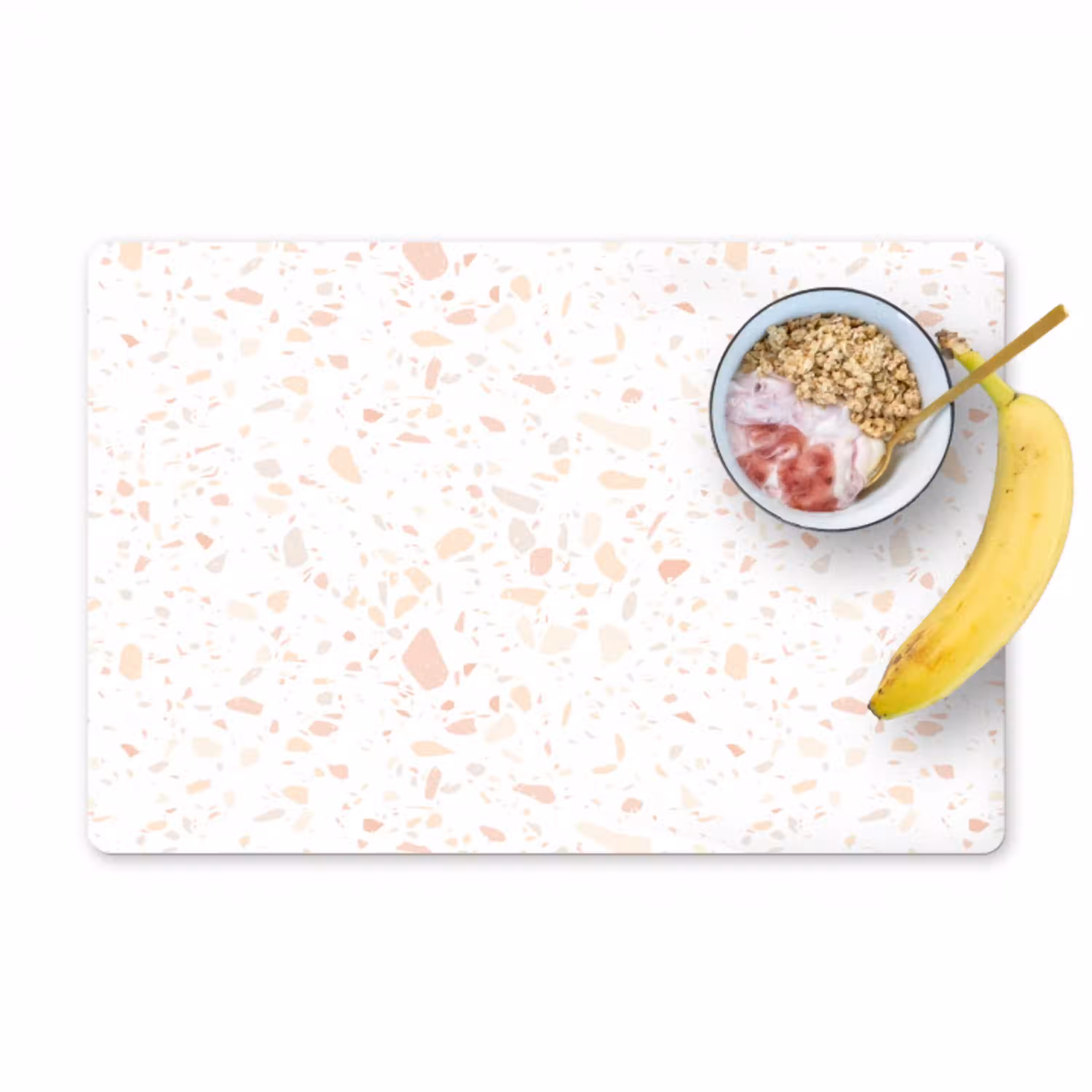 Terrazzo -  Patroon - Wit - Perzik Placemat vinyl groot 368 -zzzproduct_Kitchenyeah-website