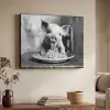 Varken - Schattig - Spaghetti - Zwart wit - Dier Textielframe - compleet frame klein -sfeer3