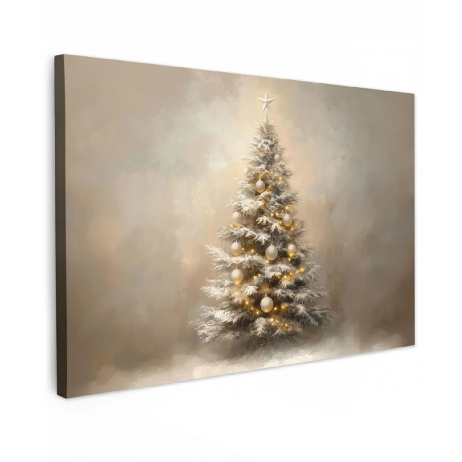Kerst - kerstboom - Sneeuw - Art canvas 2cm klein -z3d