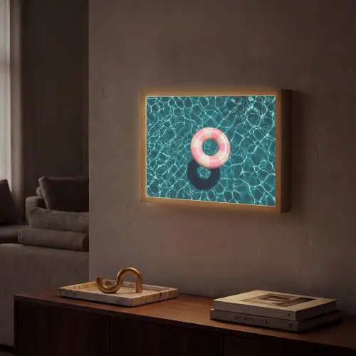 Drijvend - Zwemband - Water Light Box met batterij (Wandlamp) middel -sfeer1