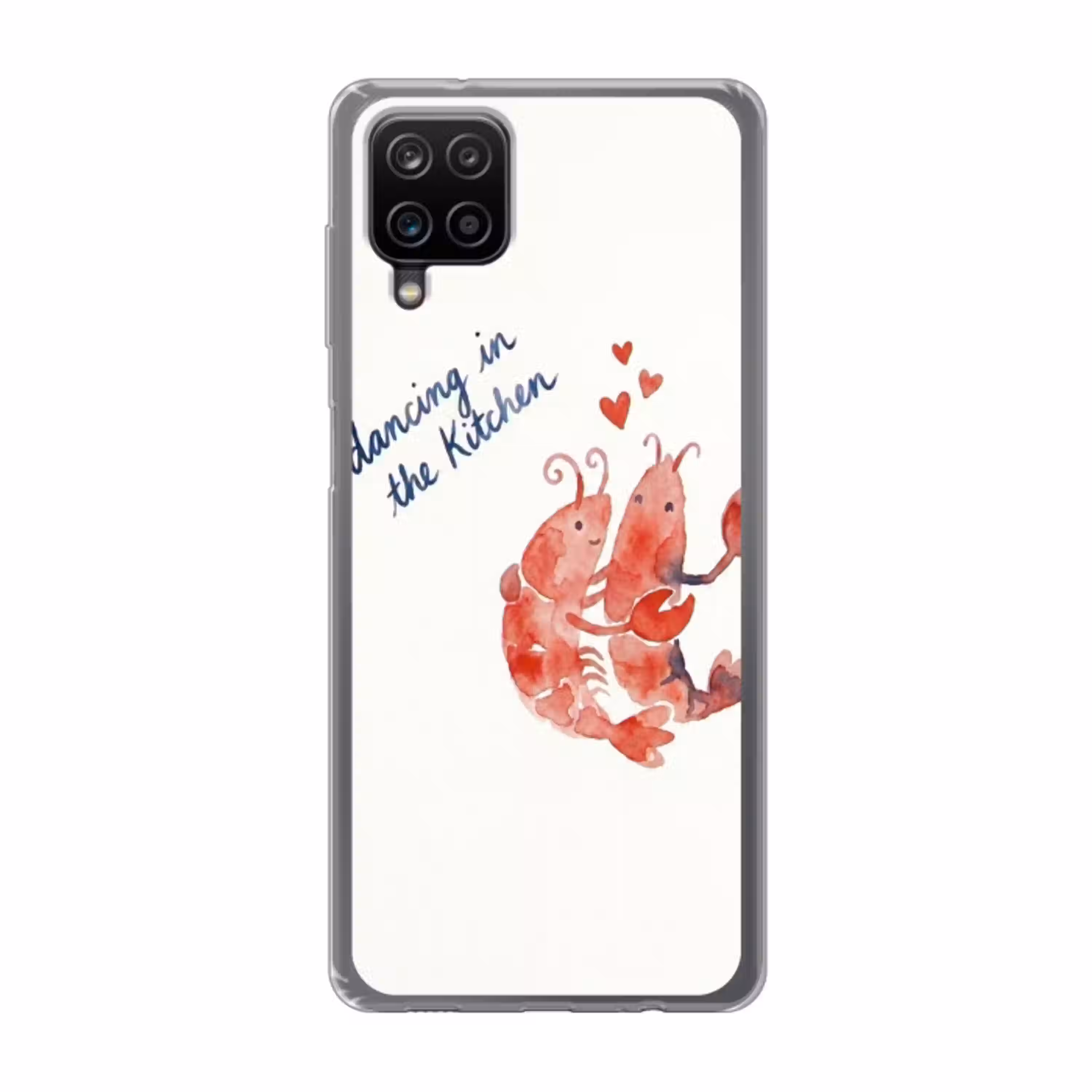Dier - Dans - Liefde - Waterverf - Rood Telefoonhoesje Samsung Galaxy A12 klein -3d