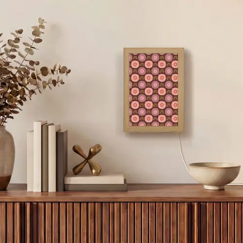 Retro - Madelief - Roze Light Box met kabel (Tafellamp) klein 925 -sfeer2