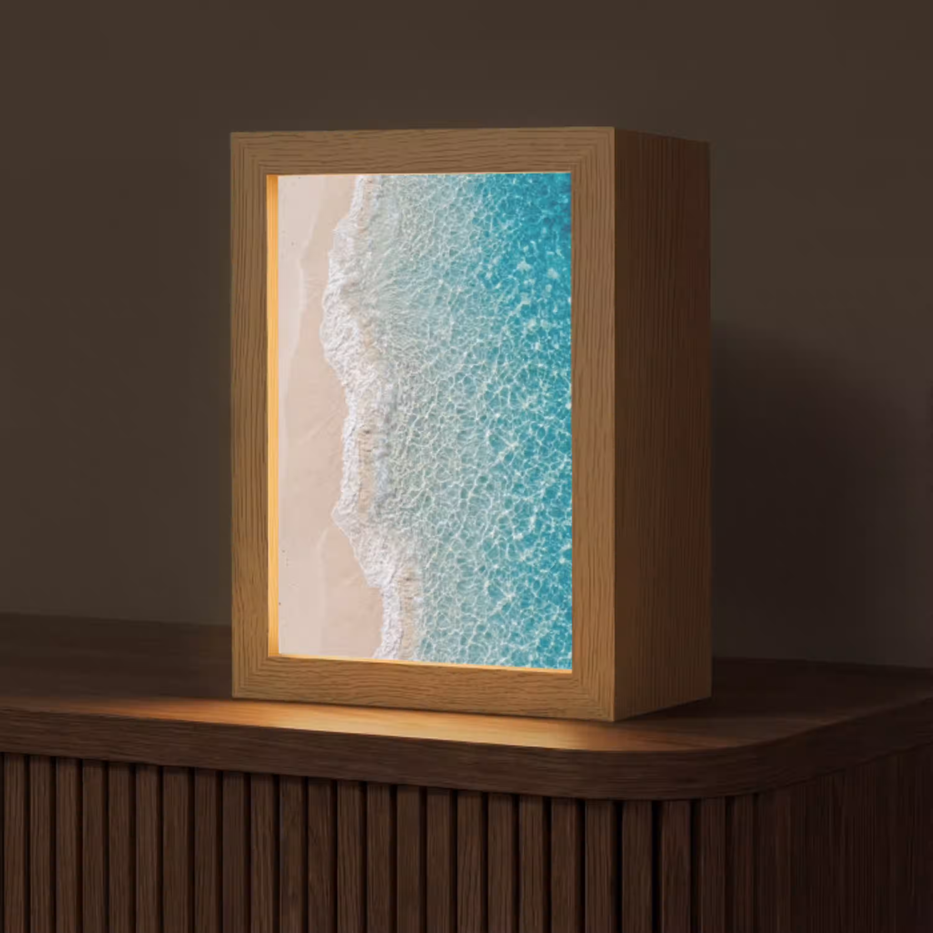 Kust - Zand - Blauw Light Box met kabel (Tafellamp) klein -z3d_website