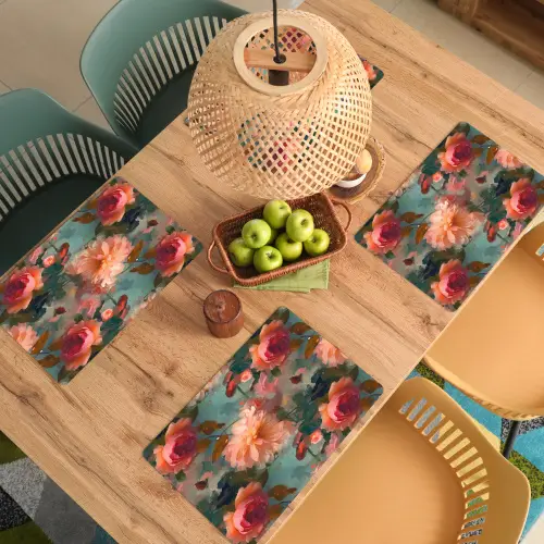 Roze - Patroon - Bloemen Placemat vinyl groot 368 -zzsfeer5_Kitchenyeah-website