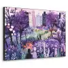 Park - Bomen - Bloemen - Gebouwen Textielframe zwart klein -3d