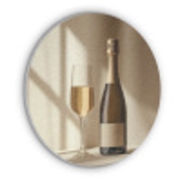 Champagne - Beige - Schaduw - Bubbels Akoestische PET Vilt - Rond klein -3d