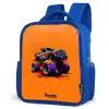 Rainbow Wheels Kinderrugzak - Blauw middel -schuin