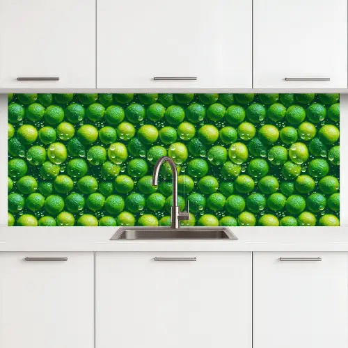 Limoenen - Druppels - Groen keuken achterwand 2 middel 871 -3d
