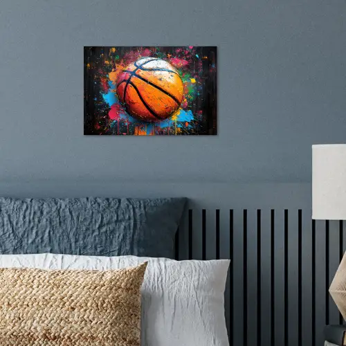 Graffiti - Basketbal - Verf - Sport poster papier klein -sfeer2