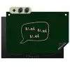 Tekstwolkje - Donkergroen - BLAH BLAH BLAH Inductie beschemer met haakjes klein -3d