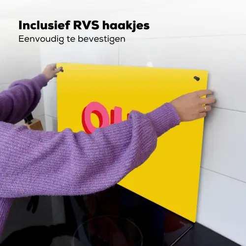 Geel - Roze - Oh - 3D Inductie beschemer met haakjes klein -ky-ophangen-nl