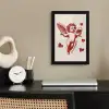 Cupido - Hartjes - Rood - Klassiek fotolijst zwart zonder passe partout klein -sfeer1