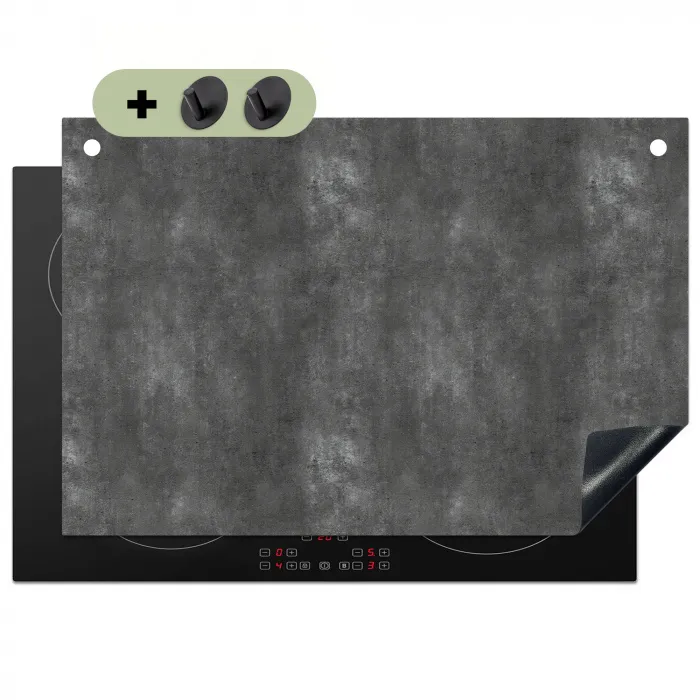 Donkergrijs - Ruw - Beton Inductie beschemer met haakjes klein 777 -3d