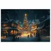 Kerstfeest - Dorp - Donker poster papier klein -3d