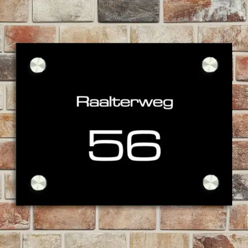 Effen - Zwart - Modern Naambord Rechthoek middel -sfeer3