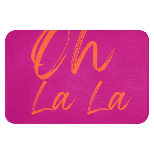 Oh la la - Oranje - Roze Badmat klein -3d
