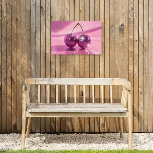 Glitter - Discobol - Roze - Kersen Tuinposter op houten frame 2 cm dik klein -sfeer4