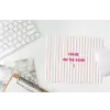 Focus on the good - Strepen - Roze - Smiley muismat rubber klein -witbureau