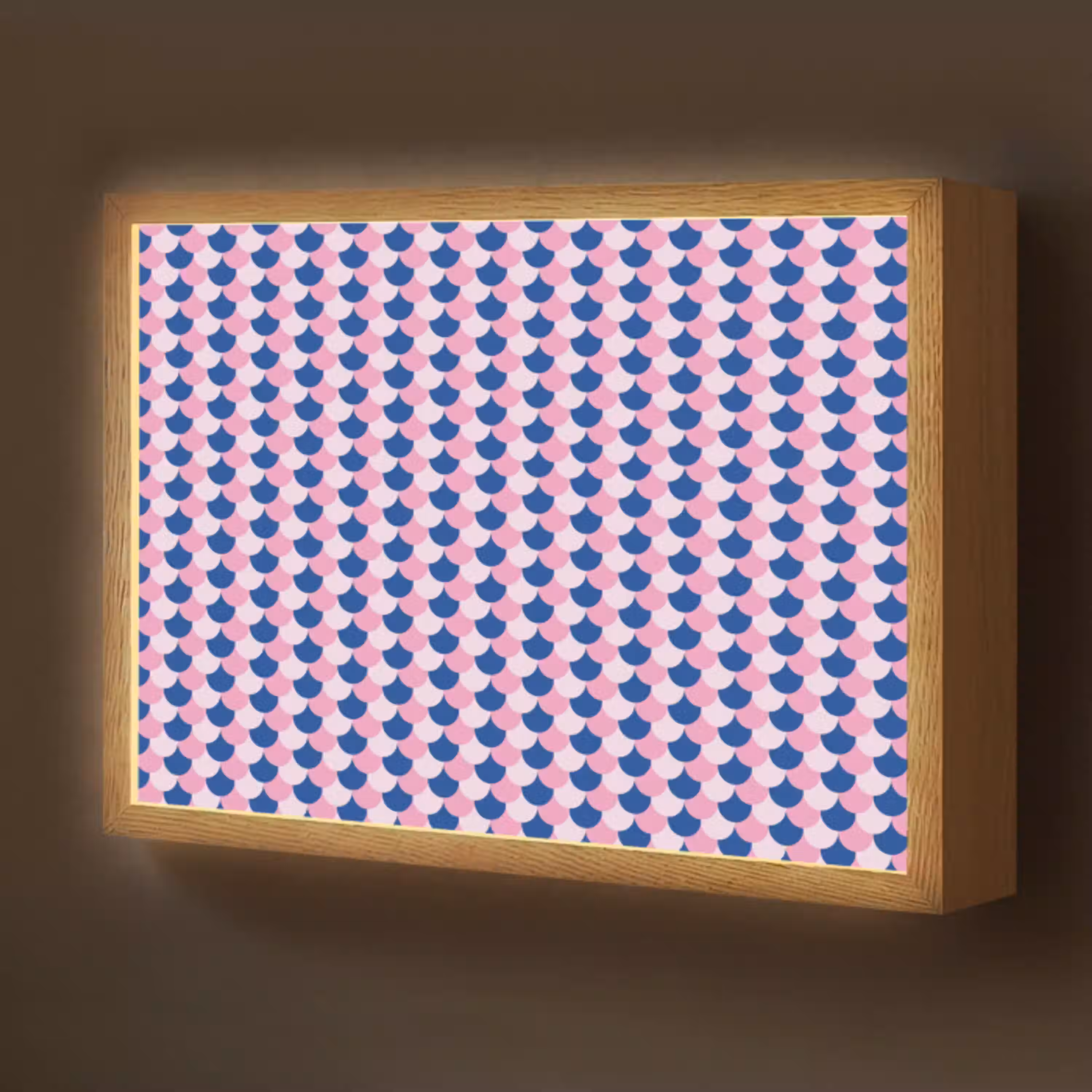 Patroon - Schubben - Blauw - Roze Light Box met batterij (Wandlamp kind) middel -z3d_website