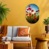 Klaprozen - Toscane - Zon - Rood - Blauw Wandcirkel Ovaal Forex klein -sfeer4