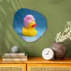 Badeend - Handdoek - Blauw Wandcirkel Organisch Forex 3mm klein -sfeer2