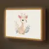 Hertje - Minimalistisch - Aquarel - Bladeren Light Box met batterij (Wandlamp kind) middel -z3d_website