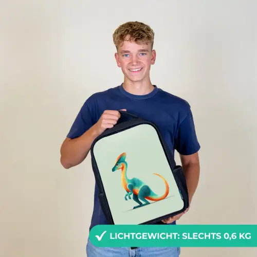 Staart - Dino - Minimalistisch - Blauw Rugzak - Zwart middel -sfeer7_NL