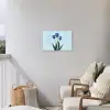 Tulpen - Blauw - Bladeren Tuinposter op houten frame 2 cm dik klein -sfeer1