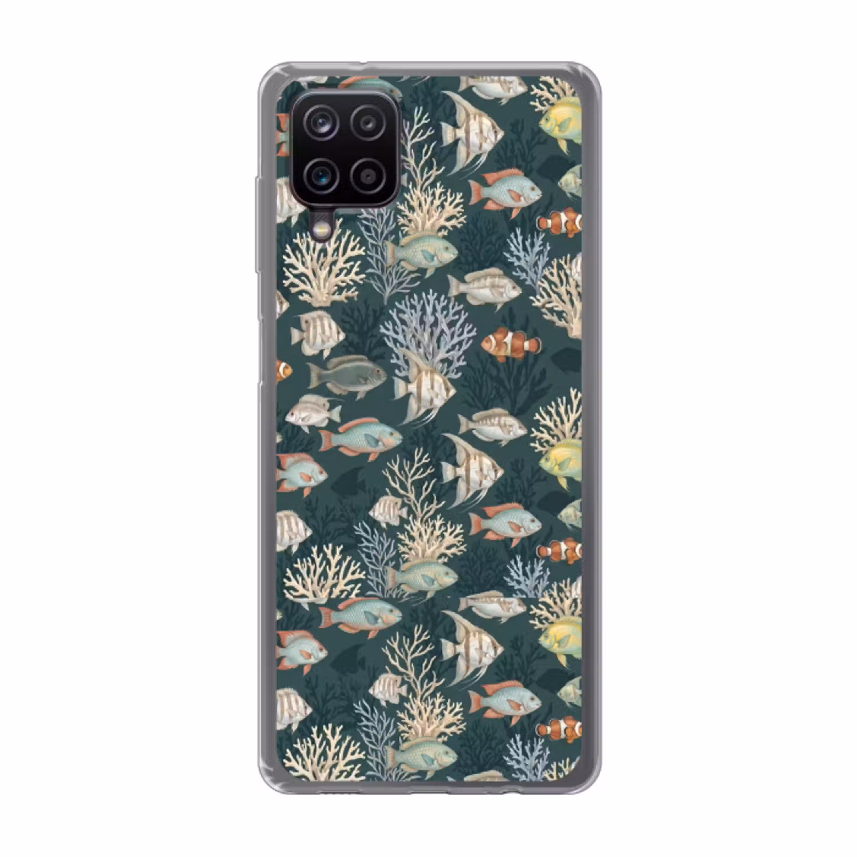 Vis - Koraal - Onderwater - Illustratie Telefoonhoesje Samsung Galaxy A12 klein -3d