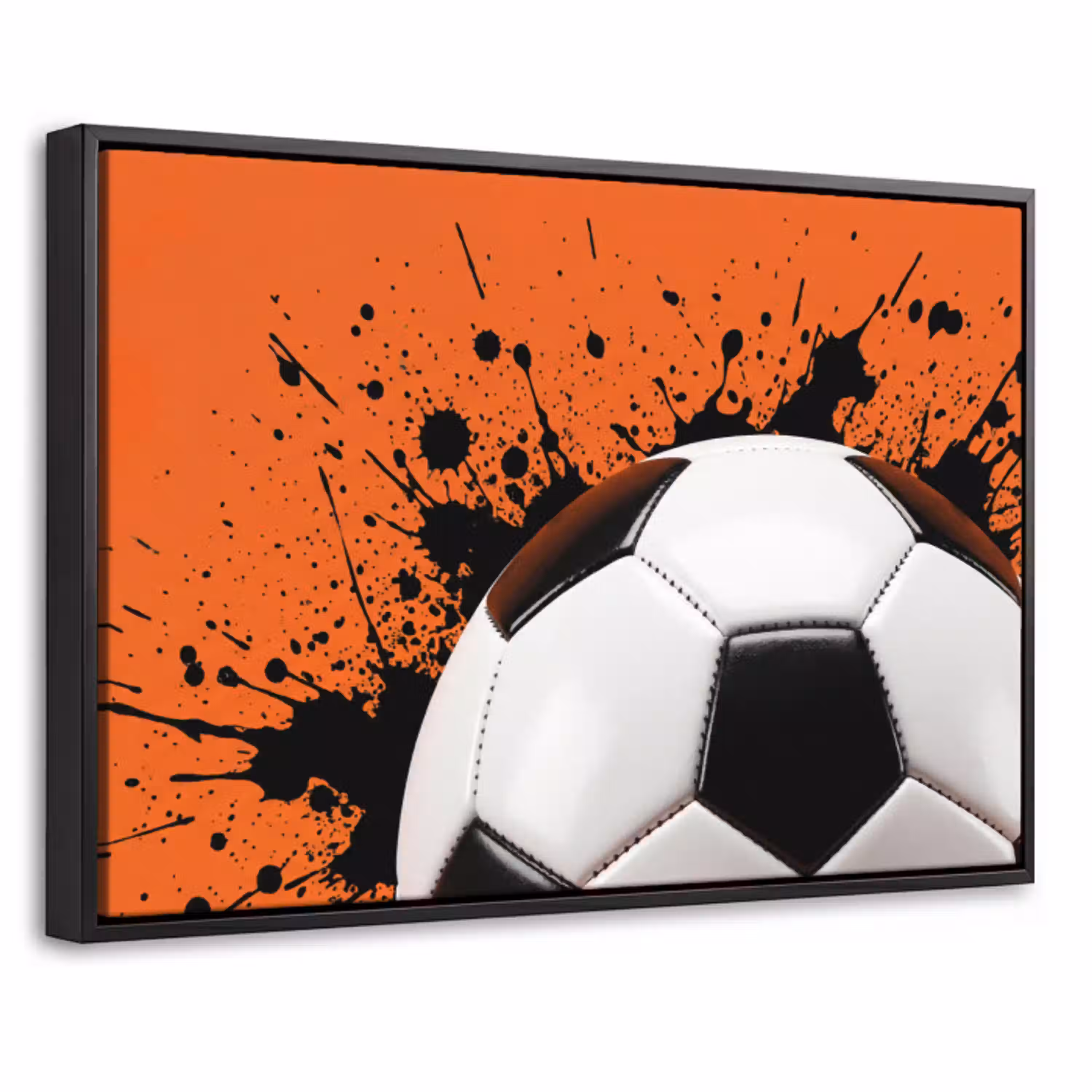 Voetbal - Verf - Sport - Oranje Canvas met baklijst klein -threedimensional_3d_global