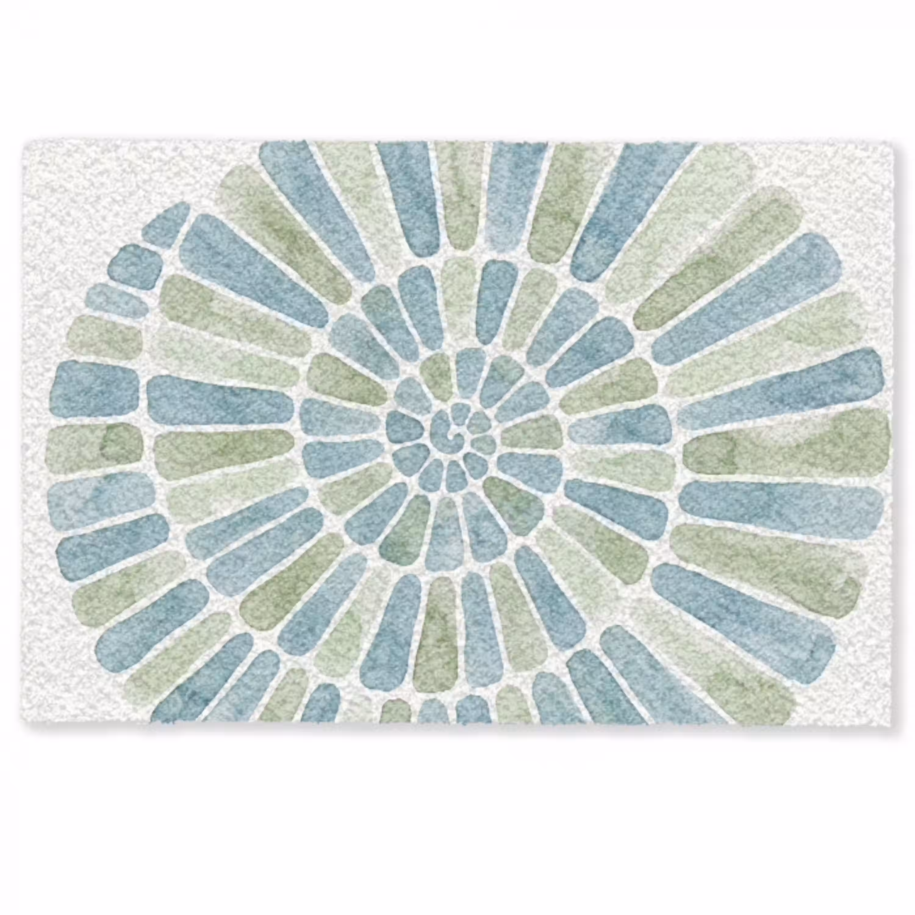 Abstract - Spiraal - Patroon - Modern - Blauw-Groen Deurmat klein -zkaufland3d