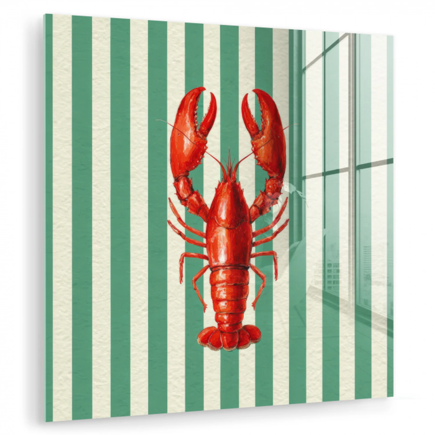 Kreeft - Strepen - Realistisch - Zomers plexiglas 5mm klein -zzzproduct_nieuw