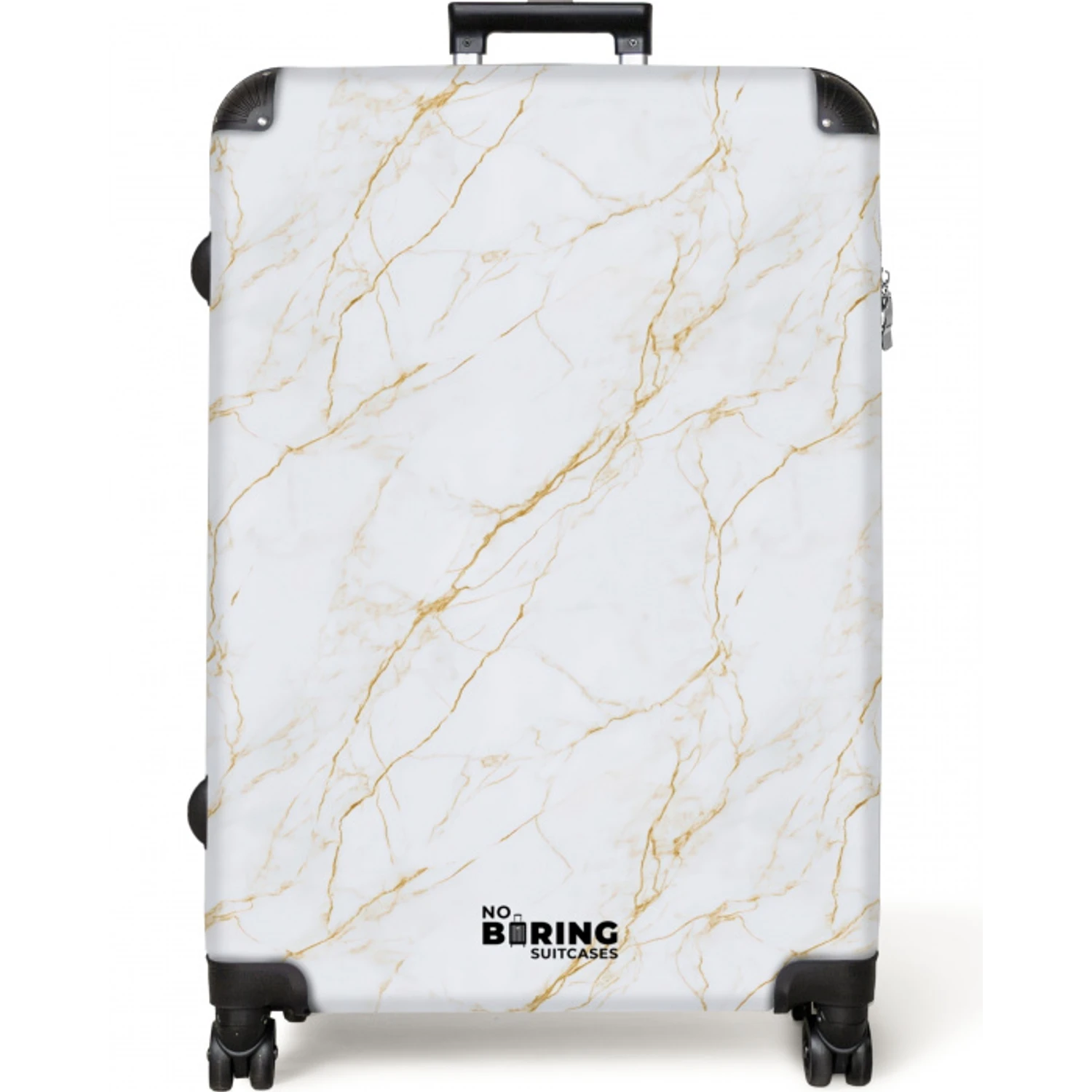 Wit - Marmer - Goud - Luxueus NBS - Large koffer - Volwassenen Unisex groot -zzzzzzzzkaufland2