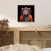 Graffiti - Luipaard - Zwart - Jas aluminium wit klein -sfeer3