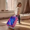 Neon - Strepen - Abstract - Blauw - Roze Kinderkoffer - Roze klein -sfeer1