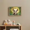Panda - Bamboebos - Groen Light Box met batterij (Wandlamp kind) middel -sfeer2_kind