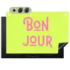Groen - Roze bonjour - art-deco Inductie beschemer met haakjes klein -3d