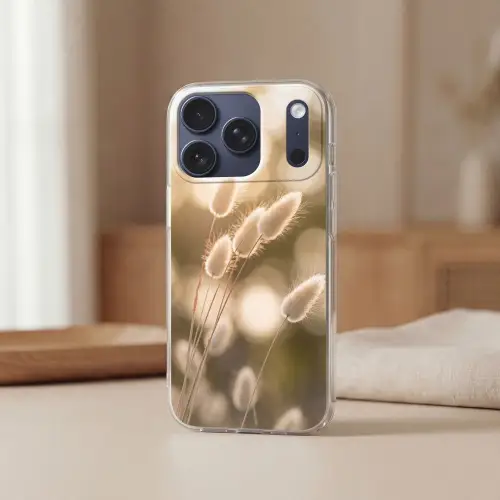 Hazestaartgras - Wit - Zonlicht Telefoonhoesje iPhone 17 Pro klein -sfeer2
