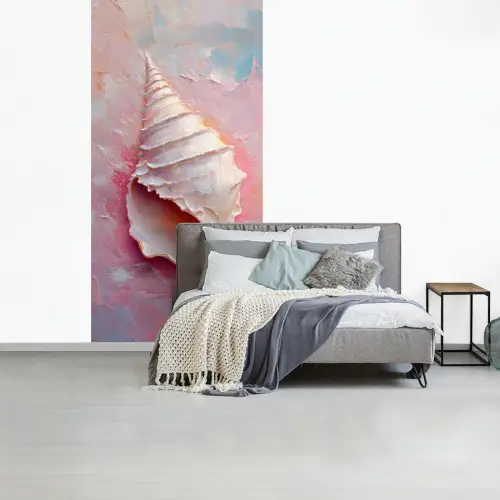 Schelp - Pastel - Pink fotobehang vinyl groot -slaapkamer