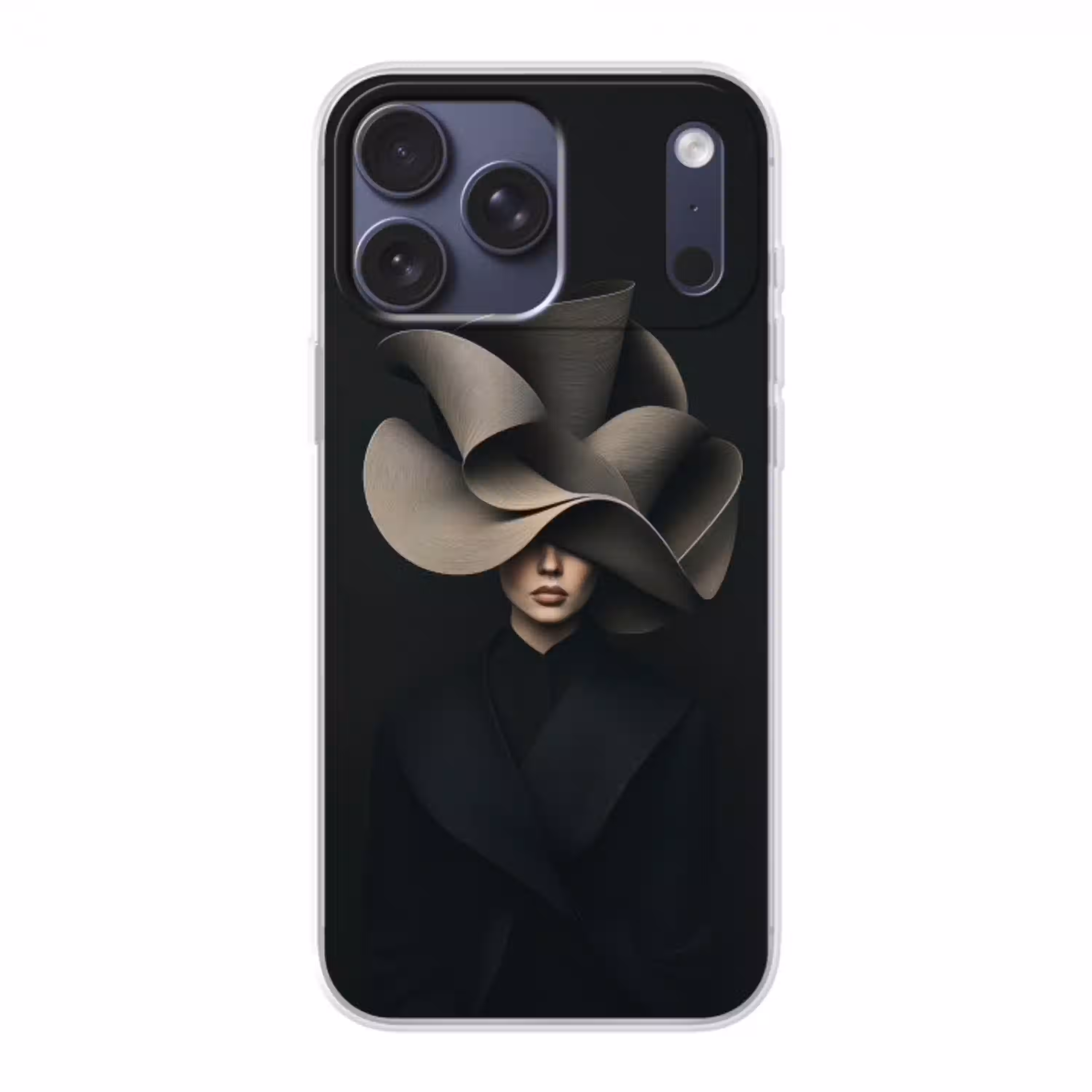 Zwarte - Hoed - Vrouw Telefoonhoesje iPhone 17 Pro Max klein -3d