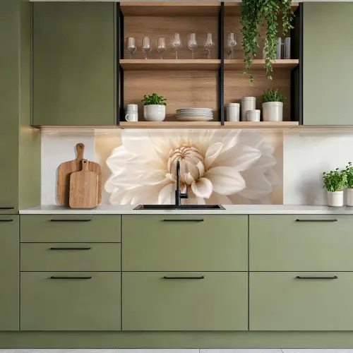 Bloem - Dahlia - Wit keuken achterwand 2 middel -sfeer3