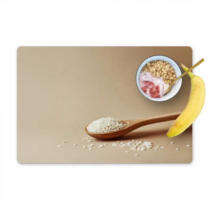 Lepel - Rijst - Hout - Beige Placemat vinyl groot -zzzproduct_Kitchenyeah-website